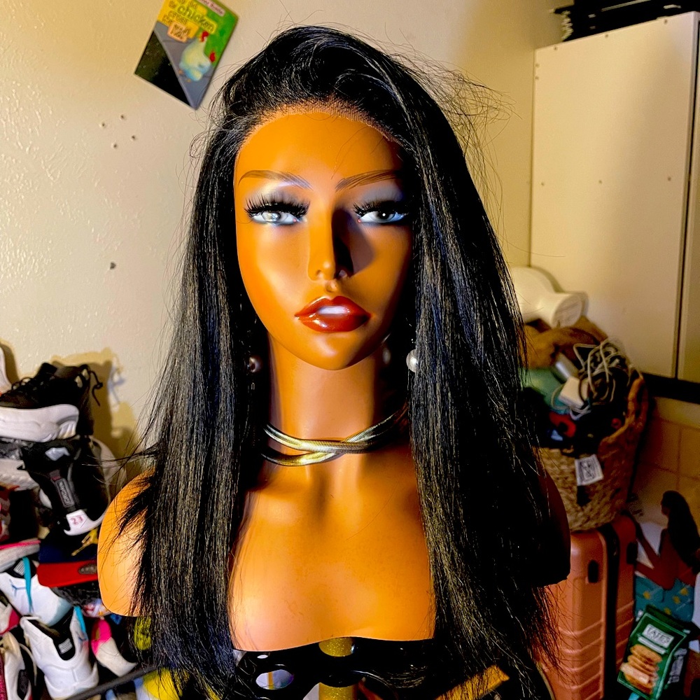 ⭐️lace front wig Human hair blend illusion lace wig!!!⭐️